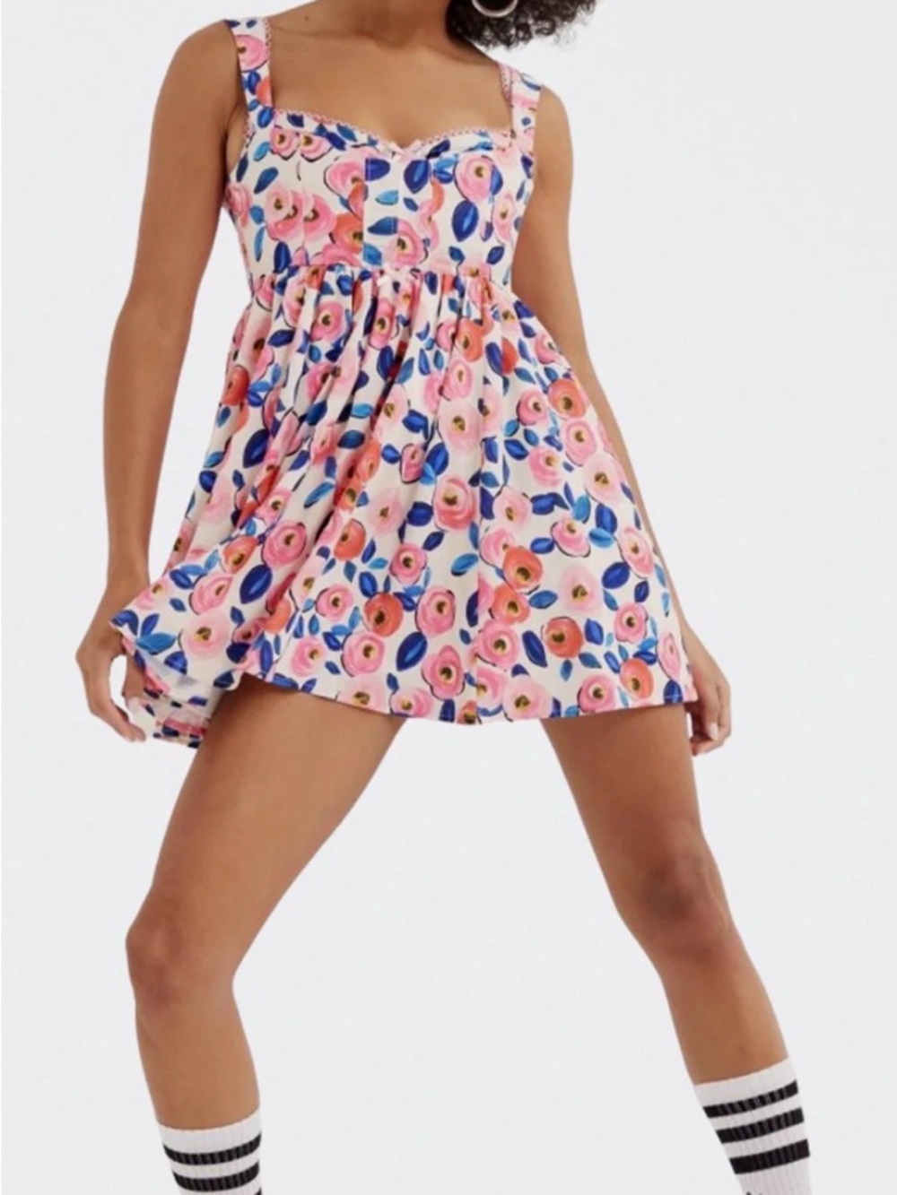 NEW For Love & Lemons Floral The Gianna Mini Dress size xl